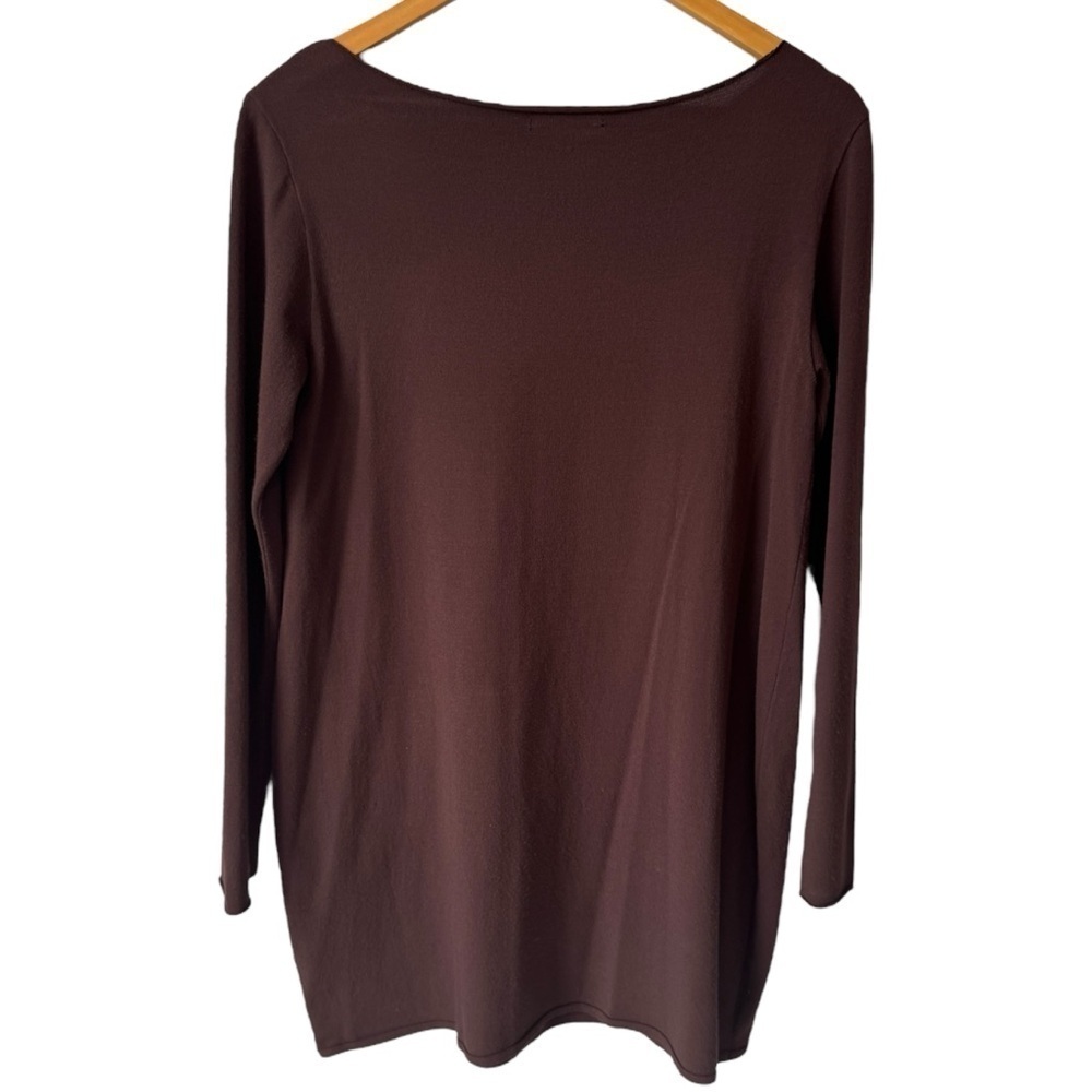 Sarah Pacini Brown Openwork Viscose Long sweater Tunic Women's One Size - Picture 6 of 8